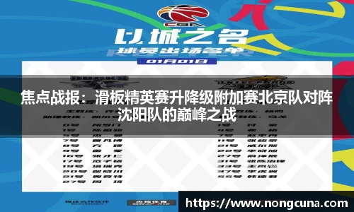 焦点战报：滑板精英赛升降级附加赛北京队对阵沈阳队的巅峰之战